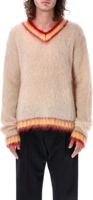 V-neck mohair sweater-AA