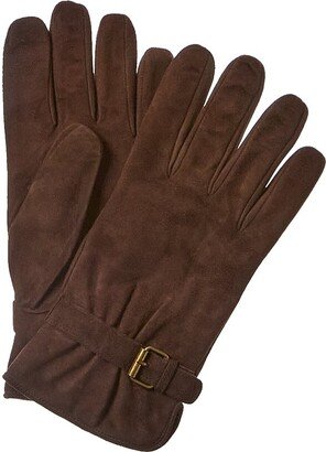 Belt Buckle Wool-Lined Suede Gloves-AC