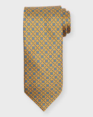 Men's Medallion-Print Silk Tie-AF