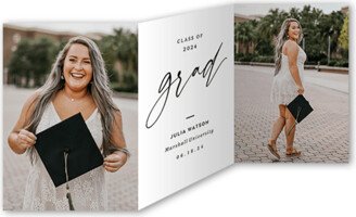 Graduation Announcements: Stupendous Showcase Graduation Announcement, White, Trifold, Matte, Folded Smooth Cardstock