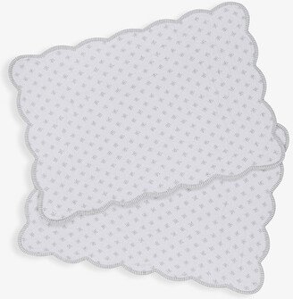 WhteNaturl Brittany Set-of-two Reversible Embroidered Cotton Placemats