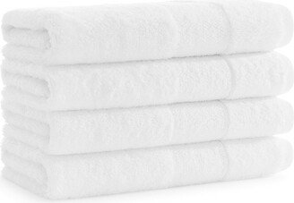 Aston and Arden Luxury Turkish Hand Towels, 4-Pack, 600 Gsm, Extra Soft Plush, 18x32, Solid Color Options with Dobby Border