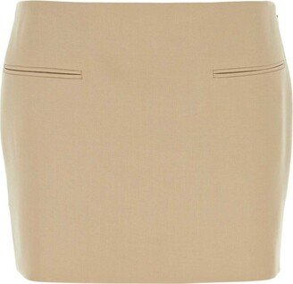 Front Welt-Pocket Zipped Mini Skirt