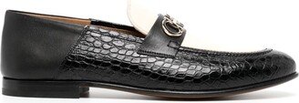 Crocodile-Embossed Horsebit Loafers