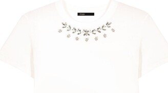 Rhinestone Cotton T-Shirt