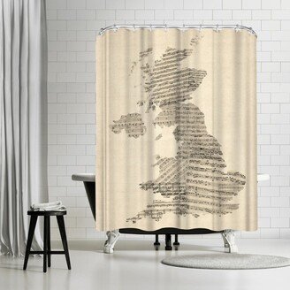 71 x 74 Shower Curtain, Music Map 1 by Michael Tompsett - Art Pause