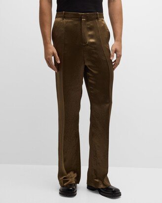 Men's Satin Straight-Leg Pants