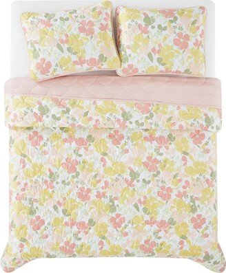 Garden Floral 3 Piece Quilt Set, King