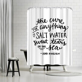 71 x 74 Shower Curtain, Salt Water Cure Hand Lettered by Samantha Ranlet