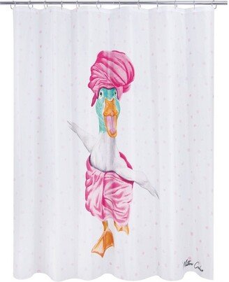 Mud Mask Duck Shower Curtain White/Pink - Allure Home Creations