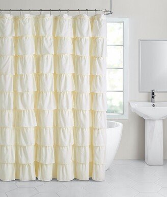 GoodGram Montauk Accents Home Gypsy Ombre Ruffled Fabric Shower Curtain - Standard Length - Beige
