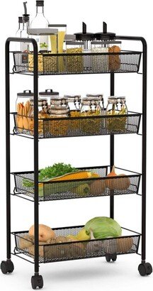 4 Tier Storage Rack Trolley Cart