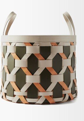 Palu Small Woven-leather Basket