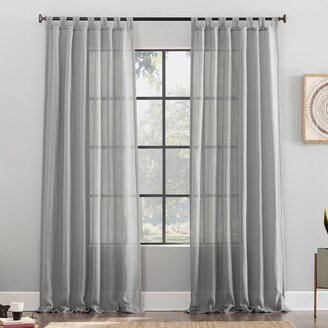 Waffle Weave Cotton Blend Tab Top Curtain, Single Panel