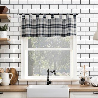 No. 918 Blair Farmhouse Plaid Semi-Sheer Tab Top Kitchen Curtain Valance - 52 x 14 - 52 x 14