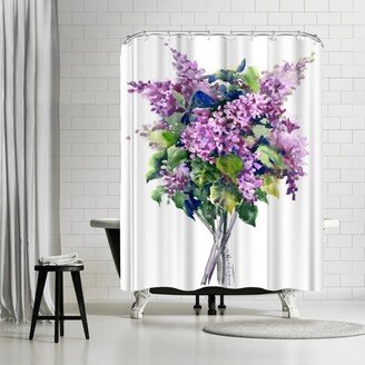 71 x 74 Shower Curtain, Lilac Flowers 1 by Suren Nersisyan