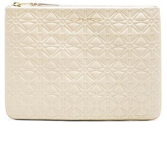 Star Embossed Pouch in White