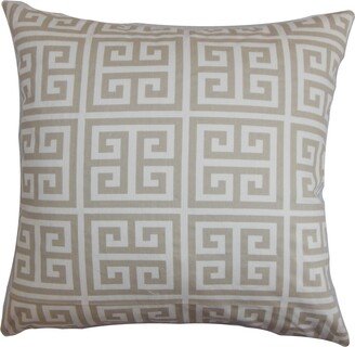 Paros Greek Key Euro Sham Gray White