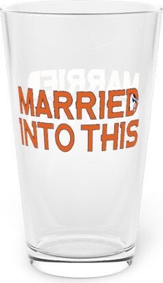 Bronco Sports 16 Oz Football Pint Glass | Denver Married Into This Barware - Tailgate Drinkware Man Cave Essentials