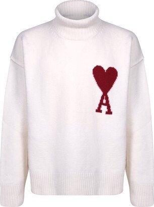 Intarsia-logo Wool Jumper White