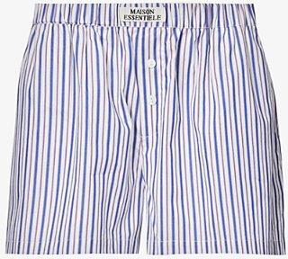 Womens Stripe-0002 Core High-rise Cotton-poplin Pyjama Shorts