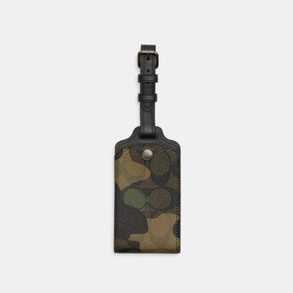 Luggage Tag In Signature Canvas With Camo Print