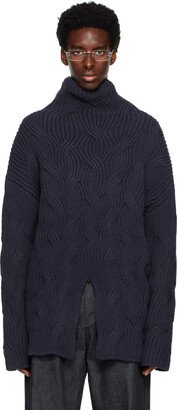 KOZABURO Navy Vented Sweater