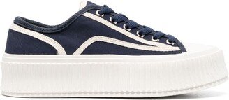 Contrasting-Trim Platform Sneakers