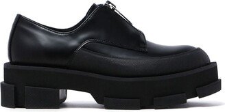 Zip-Up Leather Oxford Shoes