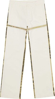 Logo-Embroidered Straight-Leg Trousers-AN