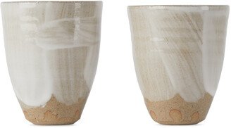 Lily Pearmain SSENSE Exclusive Beige & White Canvas Cup Set