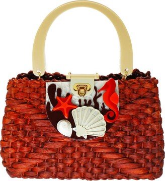 Gissa Bicalho Handmade Bag Straw Deep Sea Red