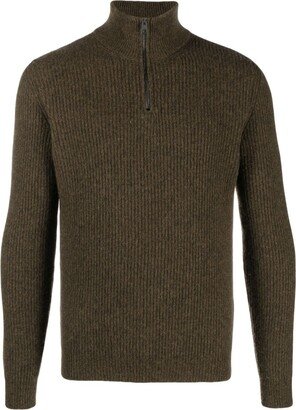 Half-Zip Ribbed-Knit Jumper