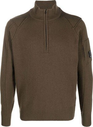 Lens-detail half-zip jumper