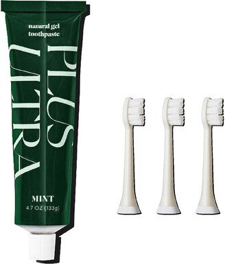 Plus Ultra Core 4-Piece Toothpaste & Toothbrush Replacement Head Set