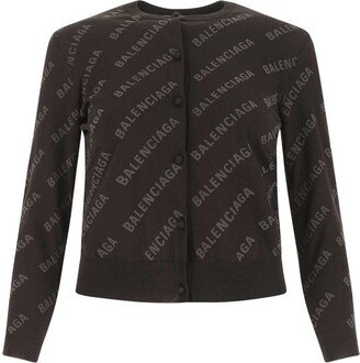 All-Over Logo Buttoned Cardigan-AA