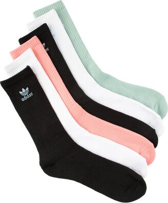 6 Pack Trefoil Mens Crew Socks-AA