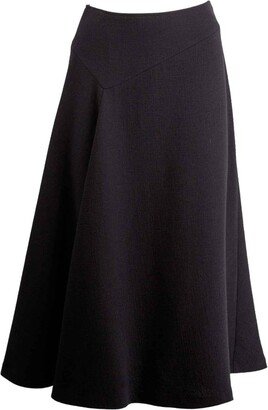 High-Waist Flared Midi Skirt