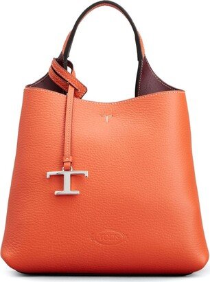 Logo-Pendant Leather Tote Bag