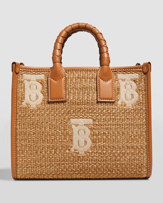 Freya TB Monogram Raffia Tote Bag