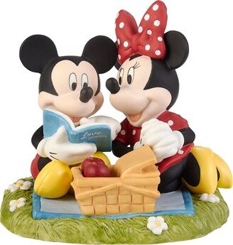 221701 Disney Mickey Mouse and Minnie Mouse Life with You is Always a Picnic Bisque Porcelain Figurine