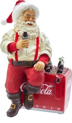 10.5-Inch Coca-Cola Santa Sitting on Cooler Table Piece