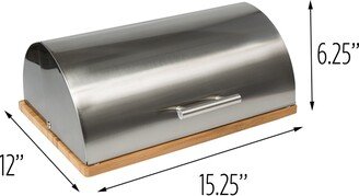 Stainless Steel Bread Box With Bamboo Cutting Board