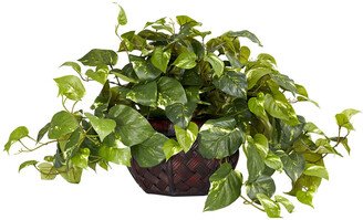 Pothos With Decorative Vase Silk Plant