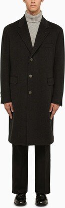 Dark grey wool single-breasted coat