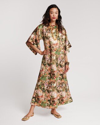 Spinnaker Satin Maxi Dress Monet Print