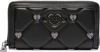 Logo-Plaque Quilted Wallet-AB