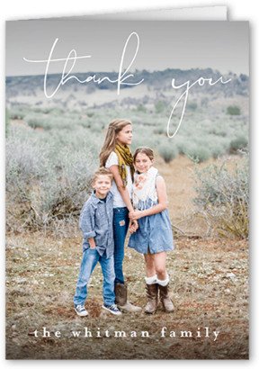 Thank You Cards: Thankful Imagery Thank You Card, White, 3X5, Matte, Folded Smooth Cardstock