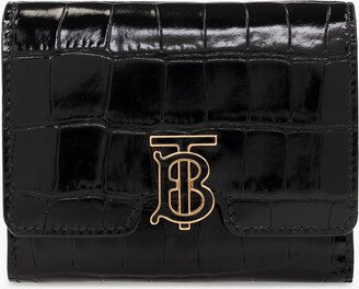 Leather Wallet With Logo - Black-AB