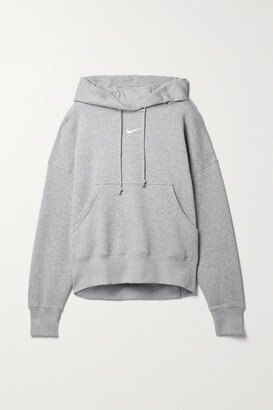 Phoenix Oversized Embroidered Cotton-blend Jersey Hoodie - Gray